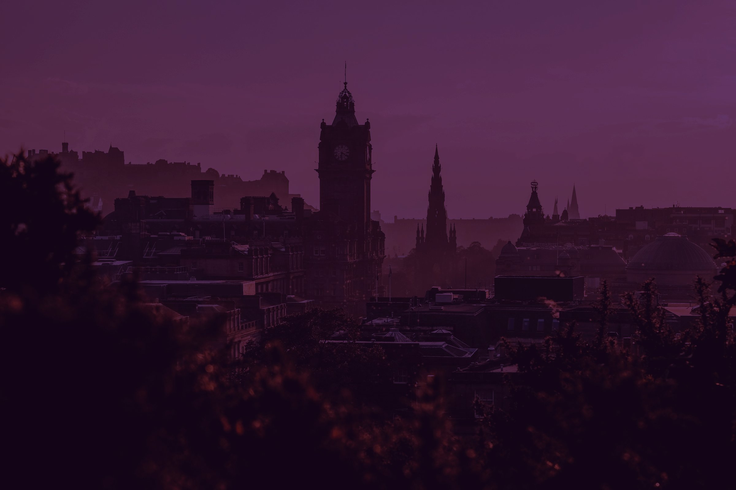 Edinburgh skyline at dusk